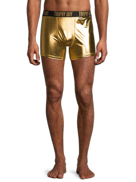 Men's Metallic Gold Boxer Shorts / Brief Faux